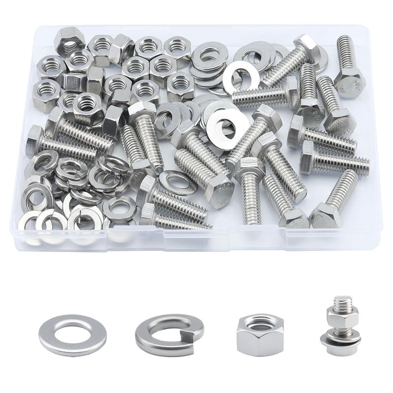 JROUTH 3/8-16x5/8' SAE 304 Stainless Steel Hex Bolts Set（20PCS - Image 1